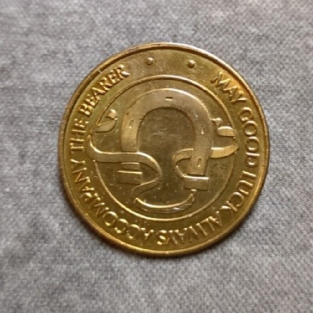 May Good Luck Always Accompany The Bearer Metal Token Coin Lucky Goldn Horseshoe
